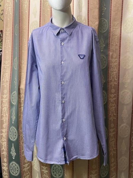 Men Armani Jeans Shirt Navy Cotton 42 / XL / 50 #59WL