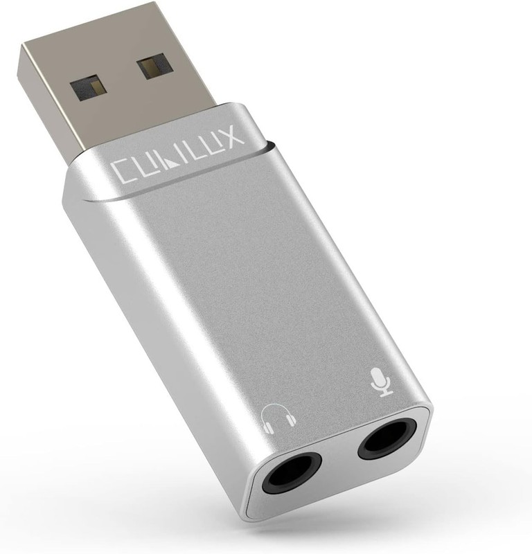 USB A External Sound Card, Cubilux USB Headphone Adapter with 96 KHz/24-bit DAC