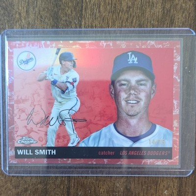 Topps 2025 Chrome Will Smith #182 Los Angeles Dodgers Serial Numbered 14/75