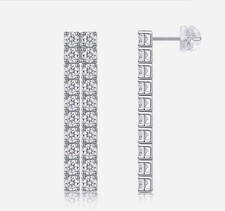 4 Ct Moissanite Drop Earrings 925 Sterling Si...