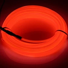 16.4FT Red USB Neon Glowing EL Wire Rope Lights Christmas Party DIY Decorations