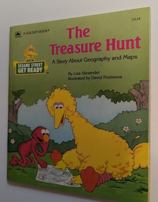 Sesame Street Get Ready The Treasure Hunt Liza Alexander Illus PB 1990 vintage 