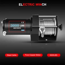 Winch 40' Steel Cable Offroad Electric 3000LBS  Wireless Remote Control 12V
