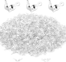 1600Pcs Bead Tips Knot Covers Clamshell Fold-Over Bead Tips Knot Covers Metal Op