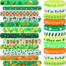50Pcs St. Patrick'S Day Party Favors - Assorted Silicone Wristbands
