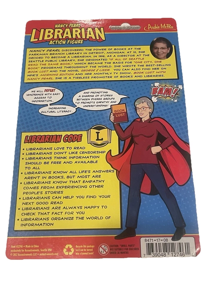 4-дюймовая экшн-фигурка куклы Nancy Pearl Librarian аксессуары 2017 Every Day Heroes - Изображение 2 из 3