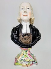 Antique Staffordshire John Wesley Pearlware & Creamware Bust Figurine c1820 #1