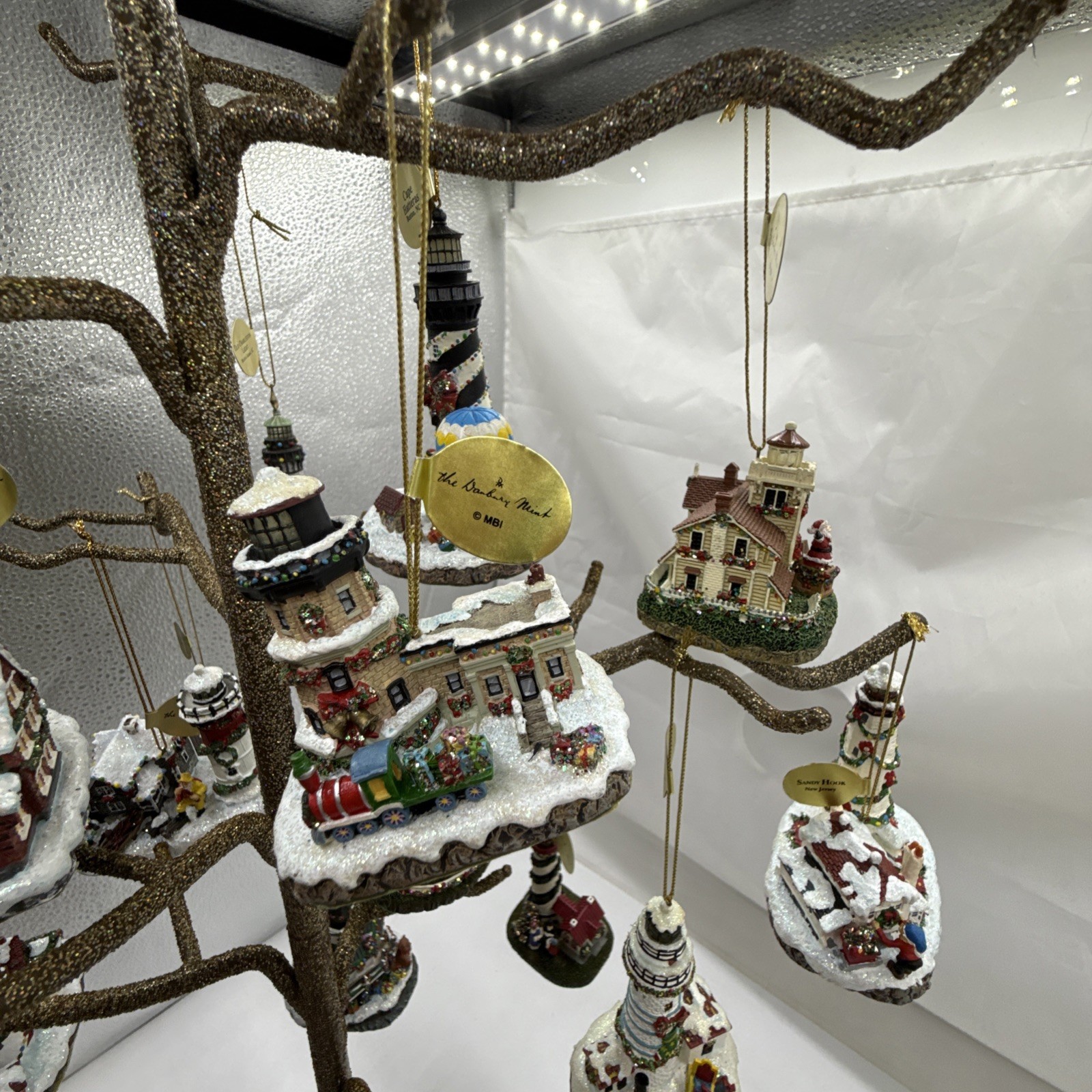 Danbury LIGHTHOUSE Hanging Christmas Tree Ornaments WBOX Lot of 24 Original Tags