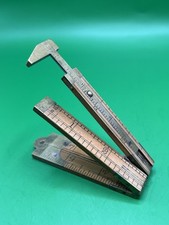 Antique J. Rabone & Sons 12” Folding Caliper Rule Boxwood Brass 