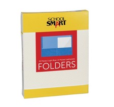 School Smart Extra Large 2-Pocket Folder, Light Blue, Pack of 25