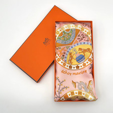 Auth Hermes Carré 90 ESCALES MEDITERRANEENNES Silk Scarf W/Box BA070484
