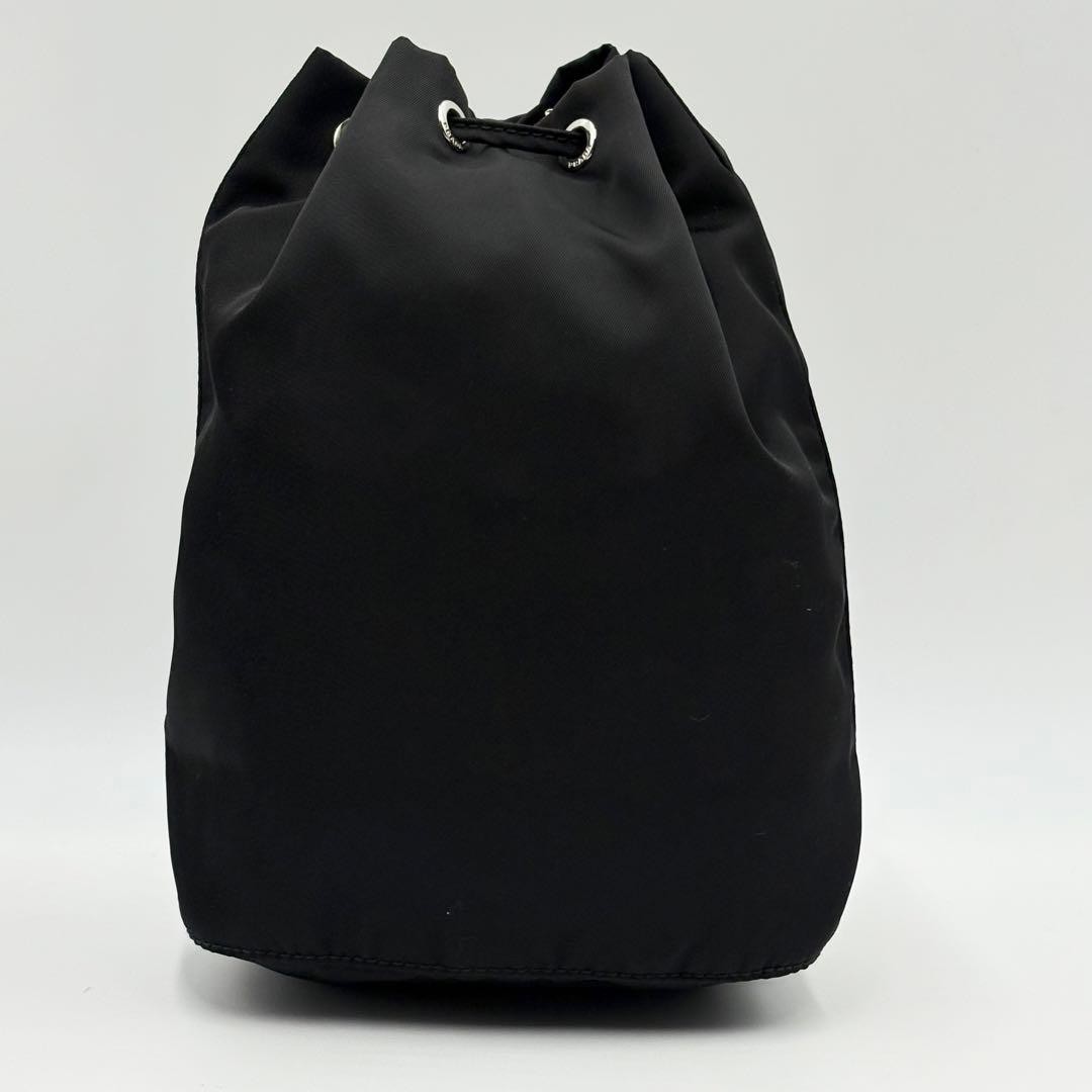 PRADA Drawstring Pouch Testate Triangle Logo Blac… - image 2