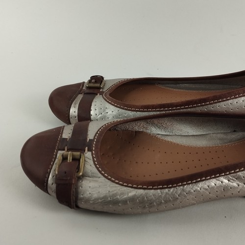 Clarks Ballet Flats Womens 5 Tan Gold Leather Ballerina Pumps Slip On Shoes - Bild 5 von 14