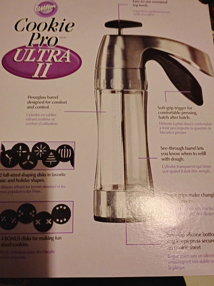 Prensa de Galletas Wilton Cookie Pro Ultra II Juego Completo 12 y 4 Bonus Nuevo en Caja Foto 3 de 4