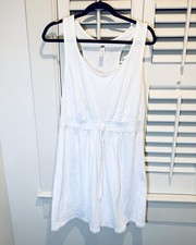 Cacique Dress White Cotton Size 18/20 Sundress Cover Up Lounge Wear Women EUC