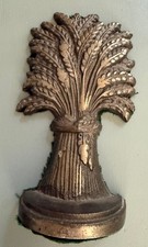 Vintage Wheat Sheaf Bundle CAST IRON Door Stop stay Decorative Decor bronze