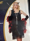 Black Fancy Flapper Halloween Dress Up Costume Adult Medium (8-10) Retail $35 — photo 7