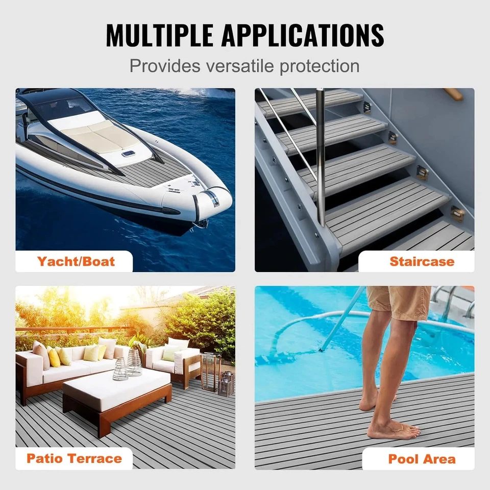Self-Adhesive EVA Foam Decking Sheet Faux Teak Synthetic Boat Marine Flooring   — 第 4/4 张图片