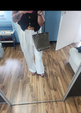 Gucci GG Canvas Tragetasche Beige/Schwarz Led...