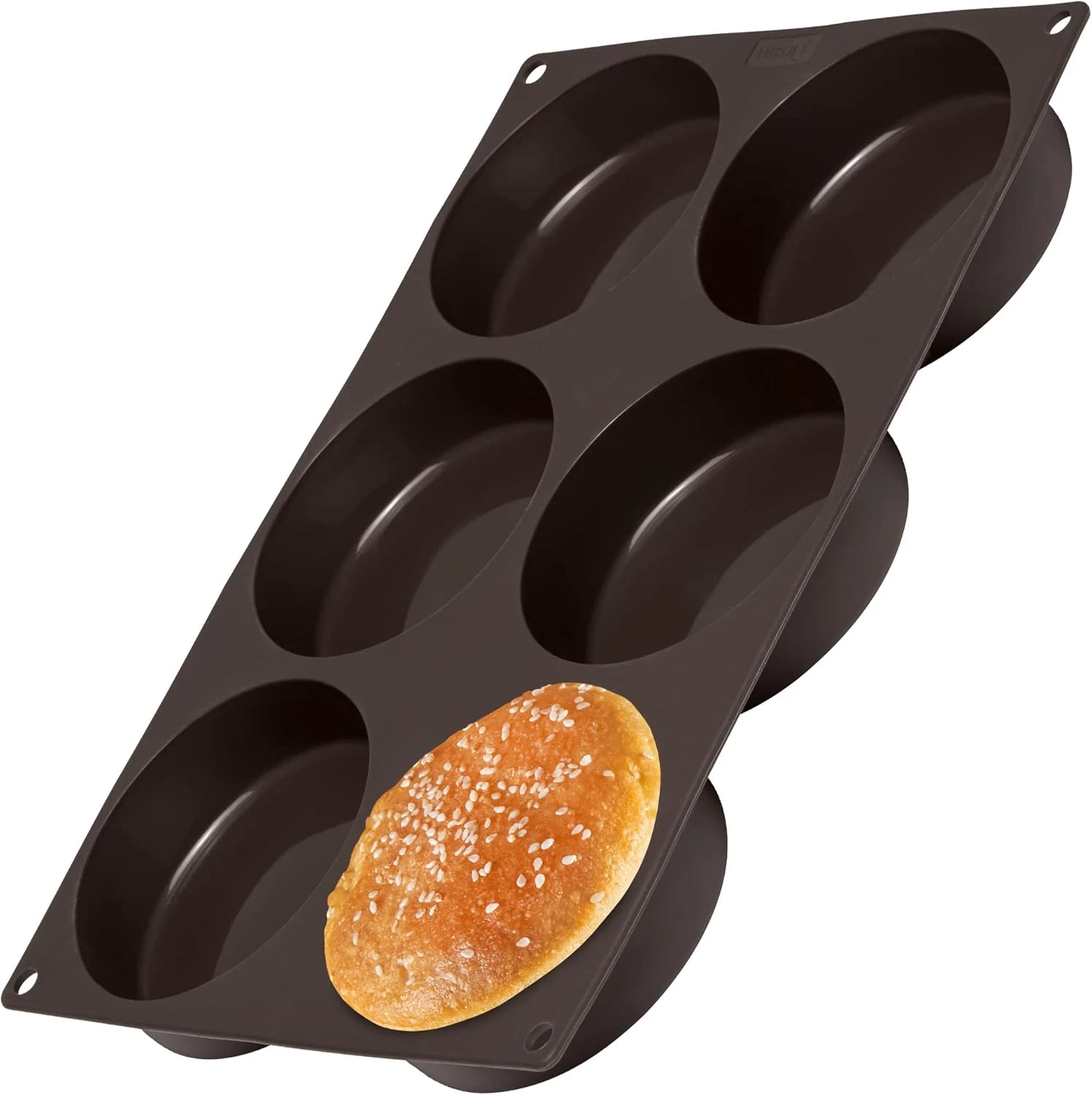 Germany Flexiform Non Stick Silicone Hamburger Bun Baking Pan | Perfect Mold for