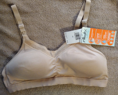 PLAYTEX Nursing Bra Size S Cafe Au Lait Wirefree With Lace Flex Fit Style 3002
