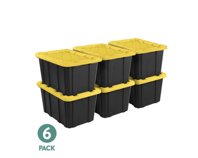 Sterilite Large Storage Bin, 27 Gallon Durable Plastic Storage Tote with Snap-On