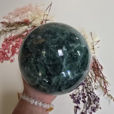 133mm XL Fluorite Green Blue Crystal Sphere Orb (FP8)
