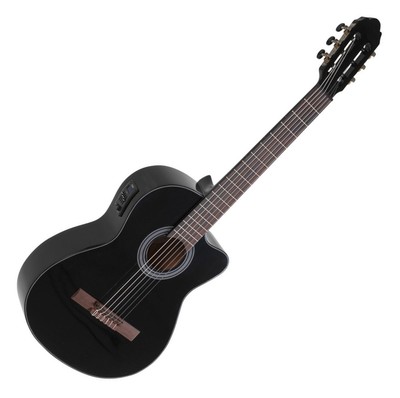 GEWA Student 4/4 Elektro Konzert Gitarre Cutaway Schüler Stegpiezo 4-EQ Schwarz