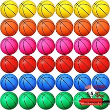 36 Pack 5 Inch Mini Basketballs with Green, Pink, Red, Blue, Orange, Yellow