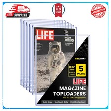 Life Magazine Toploaders 11x14.5 inch 7mm Capacity 15 Mil Protective Sleeves 5pk