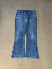 Vintage 80  s Levi  s 646 Orange Tab Bellbottom Flare Faded Denim Jeans Size 34x29