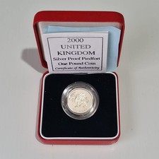 2000 Royal Mint Silver Proof £1 One Pound PIEDFORT Welsh Dragon
