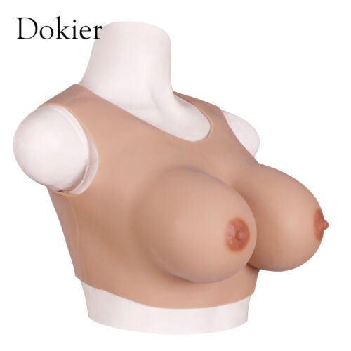 Cuello redondo de silicona con formas de pecho boobs falsos taza C-F para travesti - Imagen 3 de 10