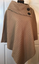 Le Moda Camel Colored Cape Poncho One Size Nwt