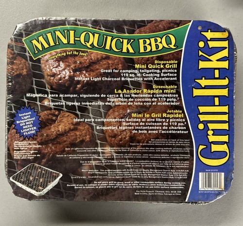 Brand New Mini-Quick BBQ 12" Disposable Grill Barbecue Instant Light Briquettes - 第 1/10 張圖片