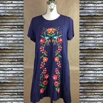 anthropologie embroidered tunic mini dress NWT Anthropologie Embroidered Tunic Mini Dress Red Motif XS