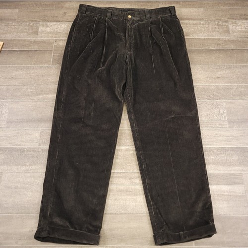 Bills Khakis Pants Mens 36X29 Brown Large Whale Pleated Cuffed Casual Preppy USA - Picture 2 of 11