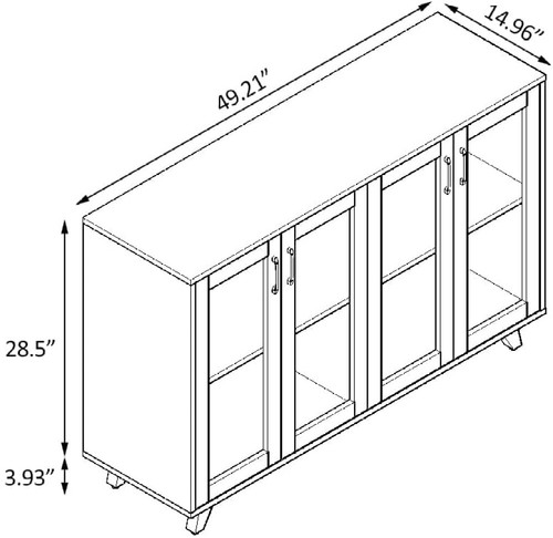 Sideboard Kitchen Buffet Cupboard Living Room Cabinet TV Stand with 2 / 4 Doors - Picture 42 of 57