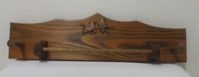 Vintage Wooden Towel Bar & Pegs Rack Birds Wall Mount Cottage Core Farmhouse 20"