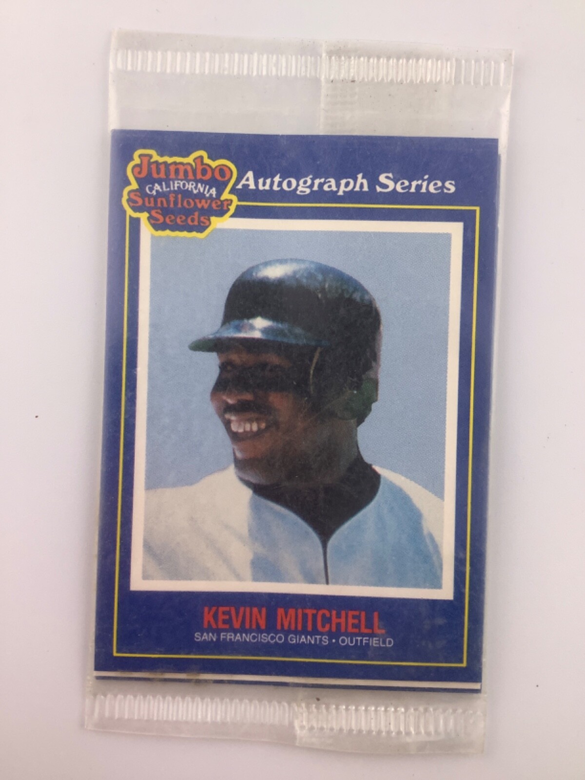 1990 Jumbo Sunflower Seeds Kevin Mitchell/Wally Joyner Autograph Series Sealed
