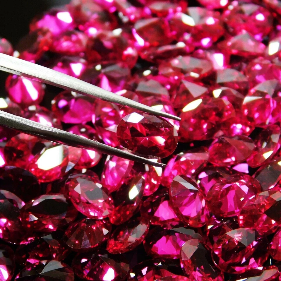 20 pcs Natural Red Ruby Loose Gemstone CERTIFIED Oval Shape 7x5 mm Lot - Image 2 of 4