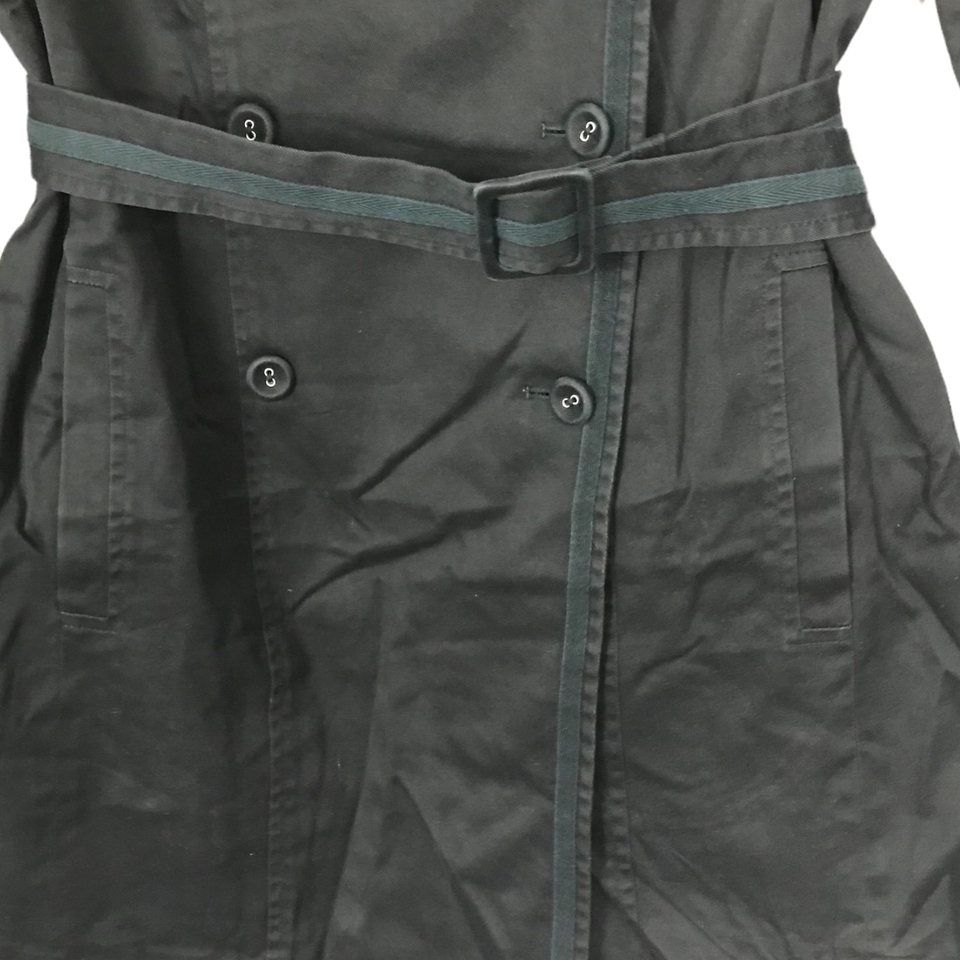 Next Jacket Mac Black Size 10 EUR 38 Lined Belted Double Breasted Lined