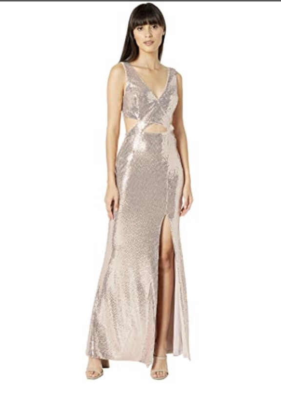 SALE!【BCBG MAXAZRIA】 Chiffon Sequinned Cutout Dress BCBGMAXAZRIA Sequin Cutout Gown, Size S, NWT | eBay