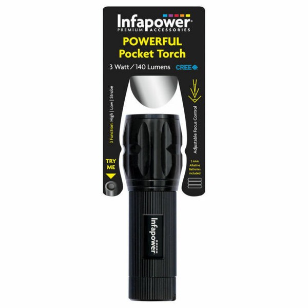 Infapower F011 3 Watt Powerful Pocket Torch Black for sale online eBay