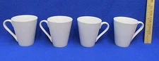White Coffee Cup Mugs Set of 4 Dinnerware Stoneware Ceramic Classic Design