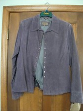 Leather Jacket Purple Suede Madison Creek Xl Nwt