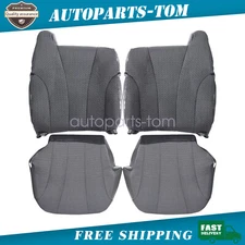 Fits 1999-2002 Chevy Silverado Work Truck Front Bottom & Back Seat Cover Gray