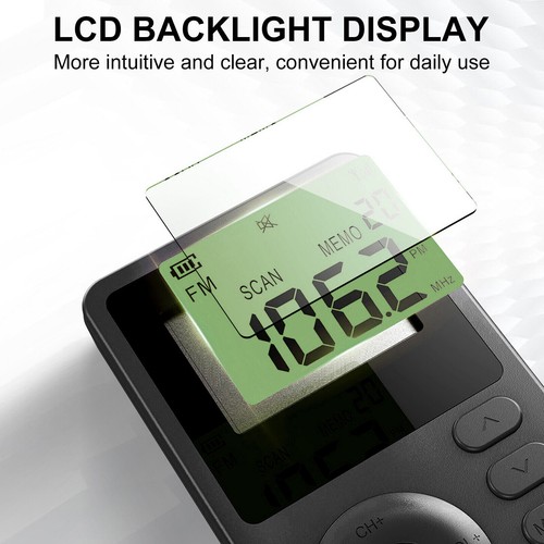 Mini Digital Radio Portable Handy LCD AM FM Radio Rechargeable with Earphone - Picture 10 of 18