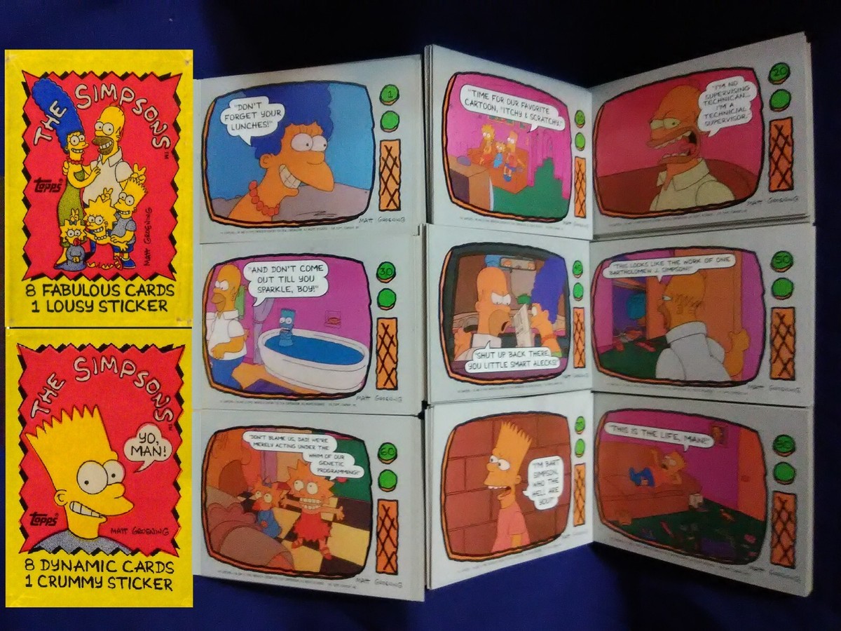 1990 Topps The Simpsons TV Show Base Trading Card SET (88) & Both