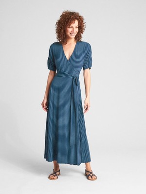 Gap Short Sleeve Wrap Maxi Dress, Sz S 